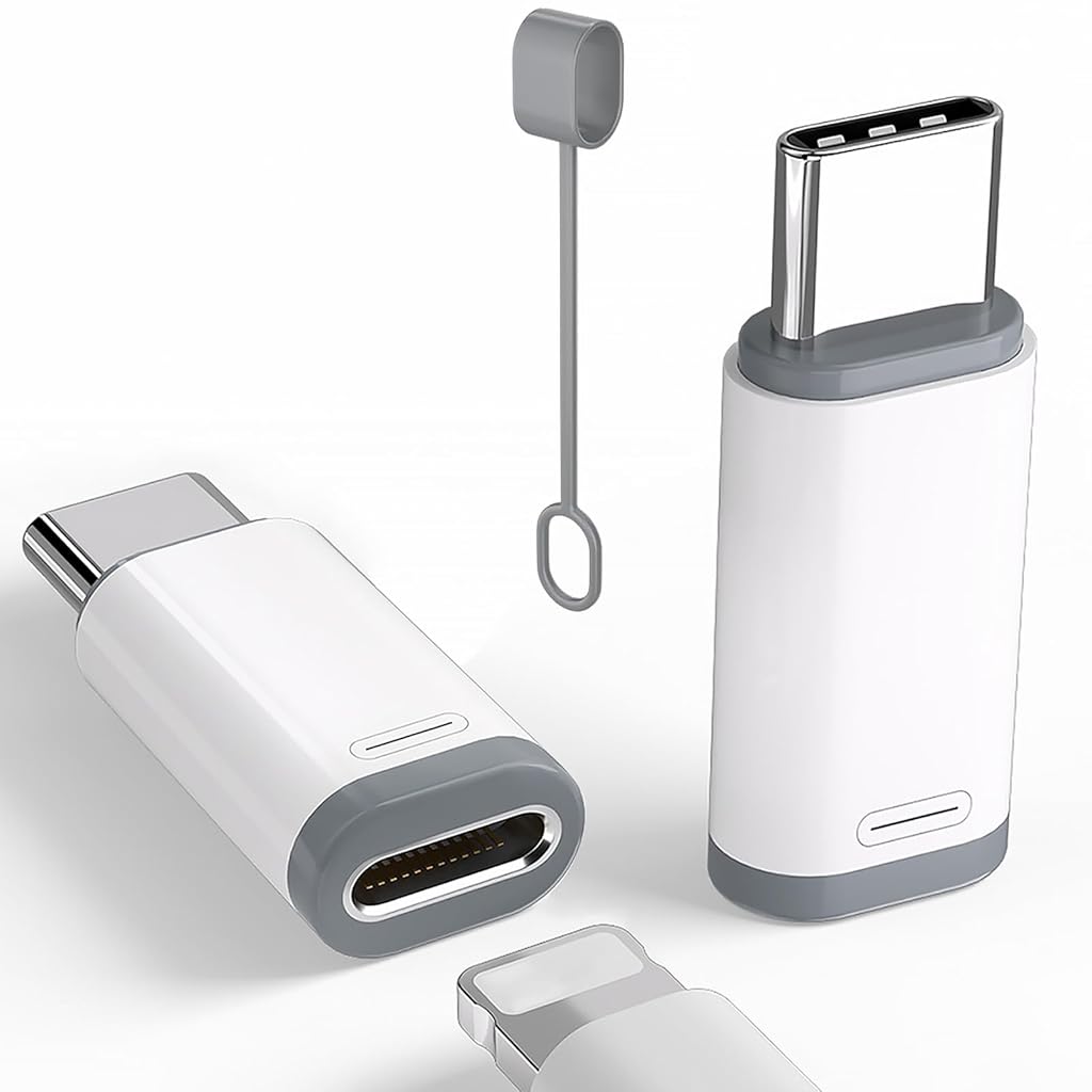 Verilux® 2Pcs Light-ning to USB C Adapter for iPhone 15/16 Alloy Metal Light-ning to USB C Adapter Light-ning Female to USB C Male Adapter Support Fast Charging & Data Transfer, Plug and Go Verilux® 2Pcs Light-ning to USB C Adapter for iPhone 15/16 Alloy Metal Light-ning to USB C Adapter Light-ning Female to USB C Male Adapter Support Fast Charging & Data Transfer, Plug and Go